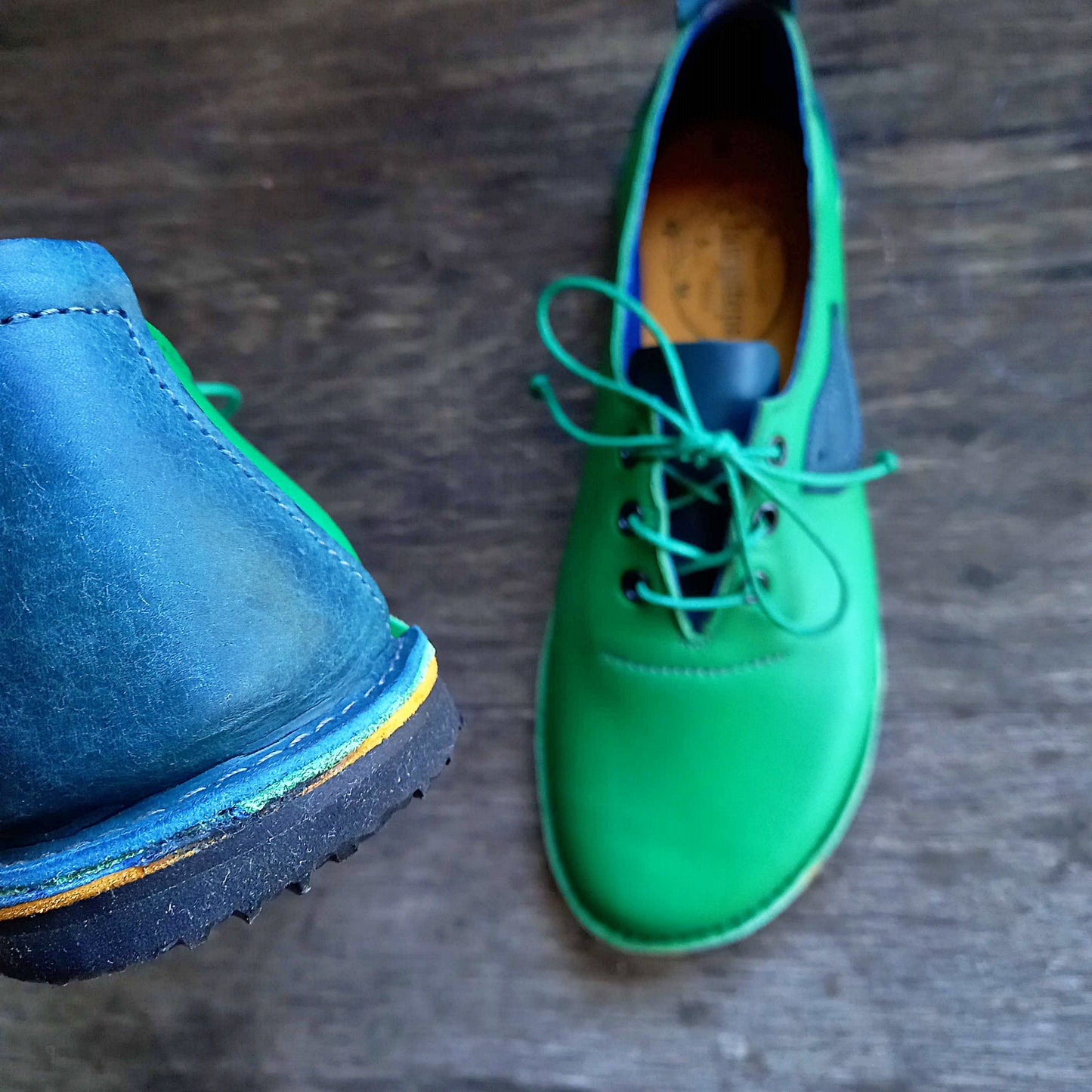 UK 4 & 7. ARRIETTY Shoe. Emerald / Navy.