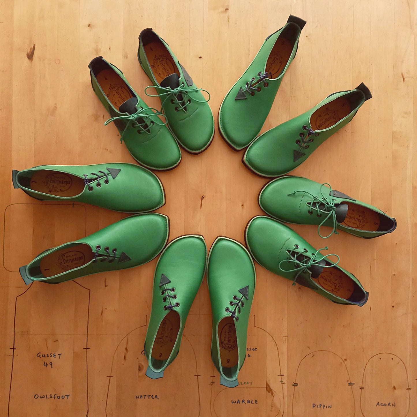 UK 4 & 7. ARRIETTY Shoe. Emerald / Navy.